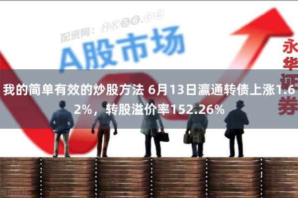 我的简单有效的炒股方法 6月13日瀛通转债上涨1.62%，转股溢价率152.26%