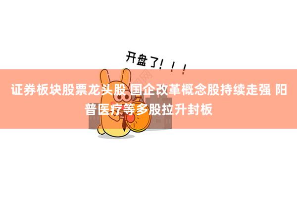证券板块股票龙头股 国企改革概念股持续走强 阳普医疗等多股拉升封板