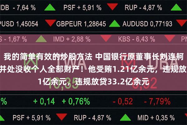 我的简单有效的炒股方法 中国银行原董事长刘连舸，被判死缓，并处没收个人全部财产！他受贿1.21亿余元，违规放贷33.2亿余元