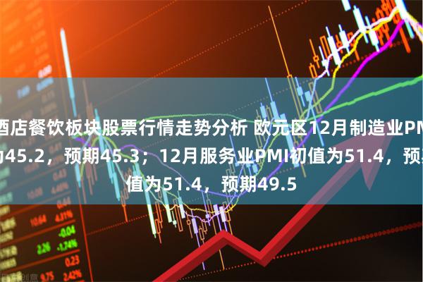 酒店餐饮板块股票行情走势分析 欧元区12月制造业PMI初值为45.2，预期45.3；12月服务业PMI初值为51.4，预期49.5