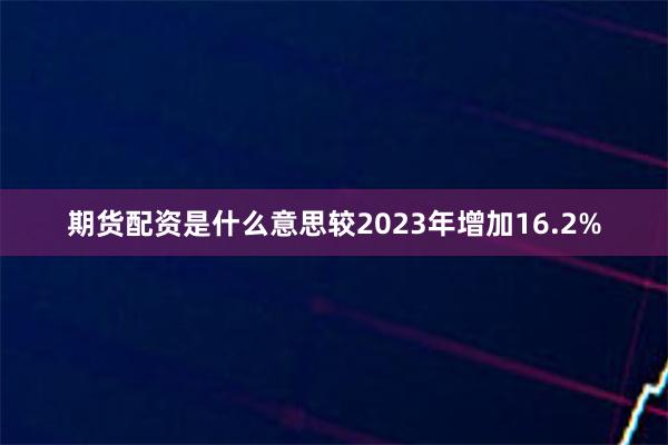 期货配资是什么意思较2023年增加16.2%